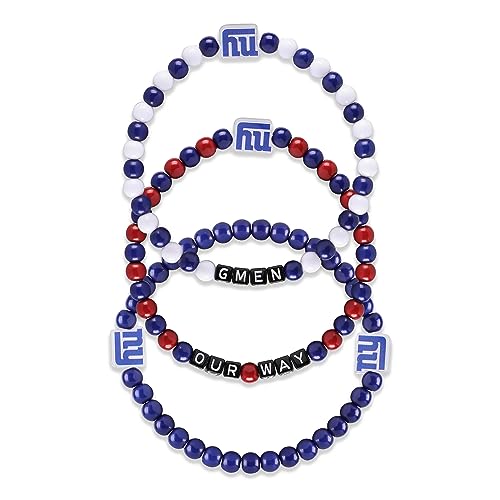 FOCO New York Giants NFL 3 Pack Beaded Friendship Bracelet, Beads, One Size