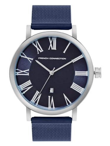 French Connection Stainless Steel Spring-Summer 2023 Analog Blue Dial Mens Watch-Fcn00045F, Band_Black (B0C6GXNQWC) Amazon Price History, Amazon Price Tracker