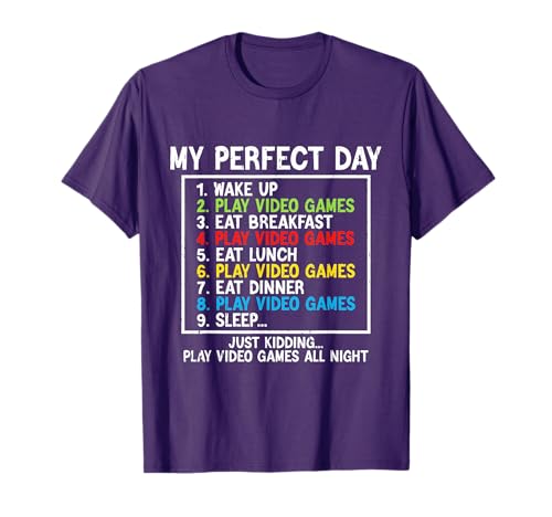 My Perfect Day Play Video Games Funny Gamer Men Boys