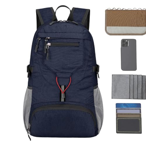 Bolsa de viaje – Mochilas de senderismo | Mochila plegable | Mochilas ligeras para viajes, camping, escalada, montañismo, deportes al aire libre, mochila pequeña con rayas reflectantes para mujeres