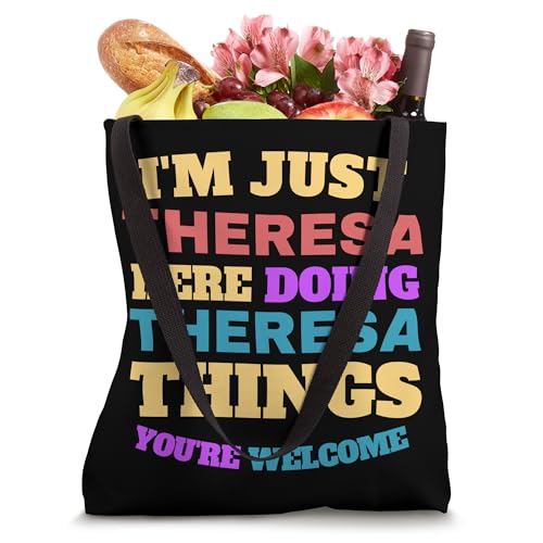 Bolsa tote con diseño divertido 'I'm Just Theresa Doing Theresa Things You're Welcome' miniatura 4