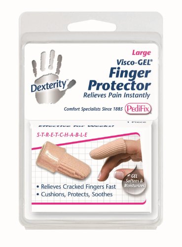 Pedifix Dexterity Fabric-covered Finger Protector with Visco-gel Large (Pack of 2)