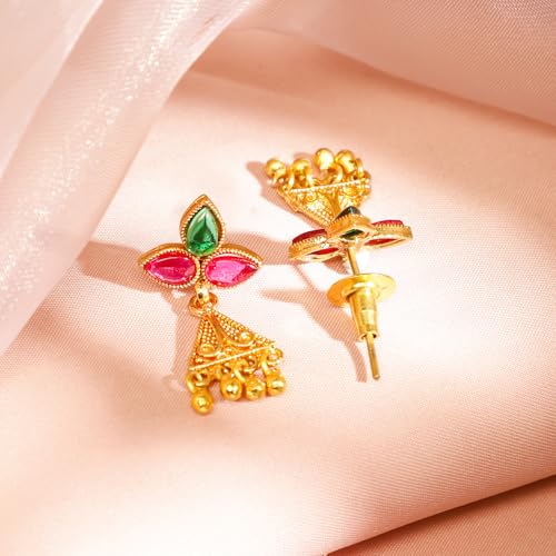 Image of Rubans Necklace Set Gold Plated Traditional Stylish Jewellery Gift for Women & Girls