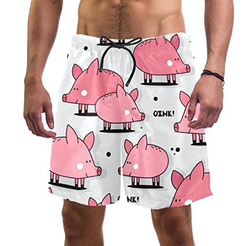 Short de plage à séchage rapide motif cochons roses Lurnise