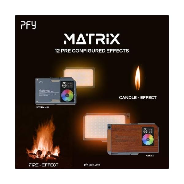PFY Matrix Mini RGB Videolicht mit App-Steuerung – Sehr leichtes LED-Kameralicht mit 360° Farbraum und FX Effekte, kompakte Videoleuchte zur Fotobeleuchtung für unterwegs, Elegantes Alu-Design – Bild 5