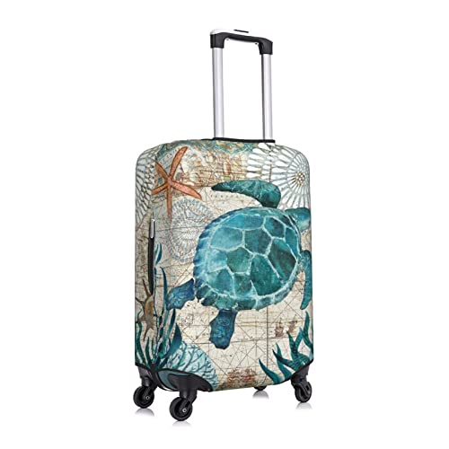Futterya ONLY COVER, NOT INCLUDING THE SUITCASE Travel Luggage Cover Sea Turtle Ocean Suitcase Protector Washable Baggage Covers M(for 22-24 inch luggage)2