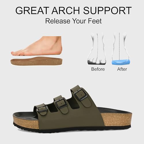 Image of Centrino Men's Berkin-Style Slip-On Sandals | Open Toe Design | Soft PU Footbed | Lightweight & Comfortable | Arch Support | On-Grip Sole | Casual Outdoor Wear (9208)