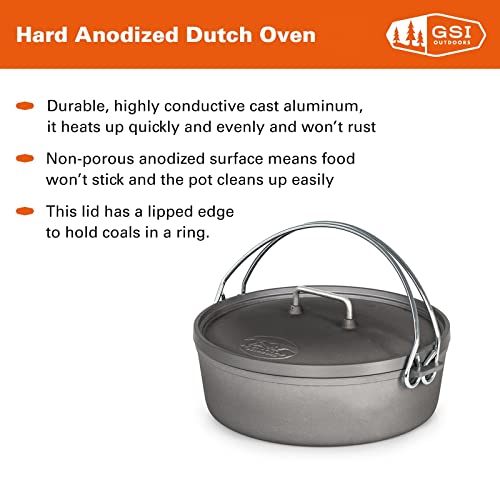 GSI-Outdoors-10-Hard-Anodized-Dutch-Oven-Made-from-Aluminum-for-Lightweight-and-Efficient-Heating