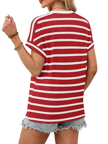 Image of WIHOLL Womens Tops Short Sleeve Shirts Summer Outfits 2026 Spring Dressy Casual Clothes Clothing