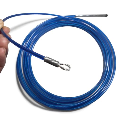 Puxa Fio Passa Fio Guia Sonda Profissional Alma De Aço Resistente Durável PF (Azul, 30 Metros)