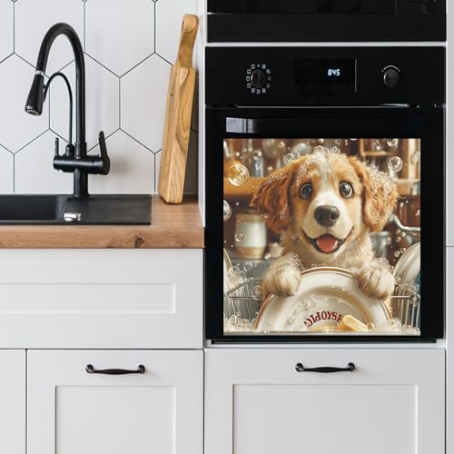Vinilo Decorativo de Pared de Perrito Dorado para Baño miniatura 4