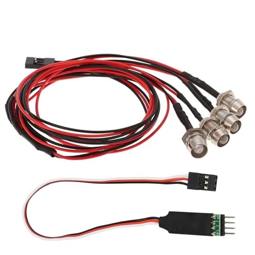 Luces Vehículo RC Kit de 4 Lámparas LED Blancas y Rojas con Control CH3