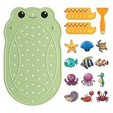 UNEEDE Kids Bathtub Mat Non Slip with 24PCS Bathtub Stickers for Toddlers