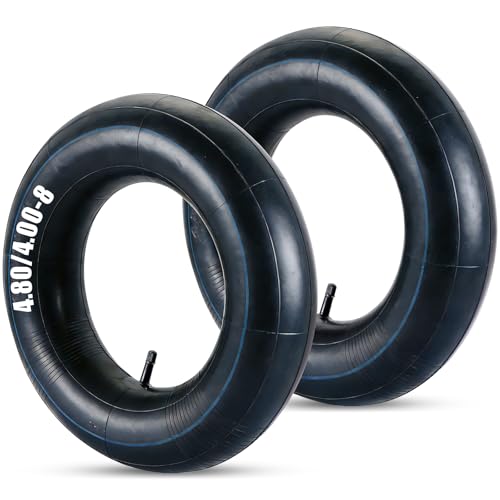 FLKQC 2Pcs 4.80/4.00-8 Inner Tubes with TR-13 Valve Stem Replacement Tire Tubes for Lawn Mowers Wheelbarrows Dollies Trolleys & Small Utility Equipment (Fit 4-4.8Wide) (4.80/4.00-8 (TR-13))