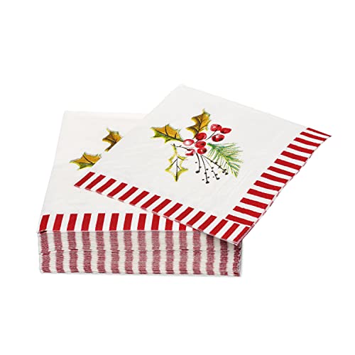 American Greetings 50-Count 5 in. x 5 in. Beverage Napkins by Kathy Davis, Christmas Party Supplies – Image 3