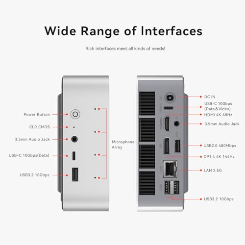Image of Beelink SEi13 Pro Mini PC, Intel Core i7 13620H(10C /16T, up to 4.9GHz), Mini Computer 32GB LPDDR5 500GB PCIe4.0 SSD, Mini Desktop PC 4K Triple Display /WIFI6 /BT5.2 /2.5G LAN /Built-in PSU /Speakers /Office