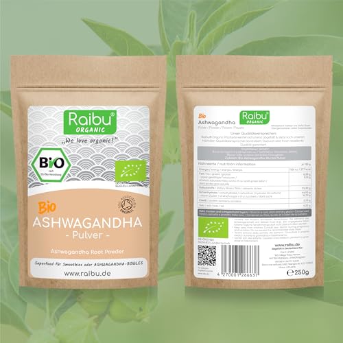 Ginseng-Pulver Raibu Bio Ashwagandha Pulver 250g – Withania somnifera