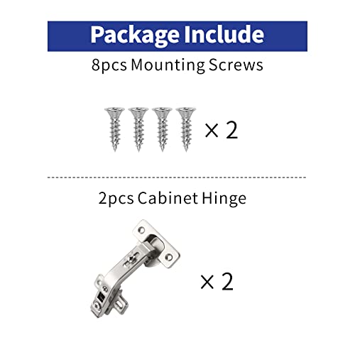 Knoklock 2 Pack 135 Degree Cabinet Hinges Full Overlay Face Frame Lazy Susan Cabinet Cupboard Door Hinges Kitchen Cabinet Hinges With Screws #TOP5