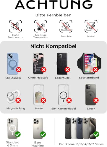 LISEN Magnetische Powerbank für MagSafe Slim, 5000mAh Ultraleicht 106g Kabellose Schnellladung 22.5W USB-C, Wireless Powerbank iPhone, Induktives Laden, Handy-Akkuhüllen für iPhone 17e Pro Max Xiaomi