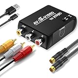 WNNZVCC S Video to HDMI Converter, AV RCA to HDMI Converter, Includes RCA Cable + S Video Cable + USB Cable.