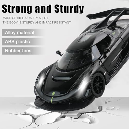Image of 1:32 Koenigseggg Jesko Sports Model Exclusive Alloy Diecast Pull Back Toy car with Openable Doors & Light Music Toys for Kids Boy Girl Gift (1:32 Koenigseggg -Random Color)