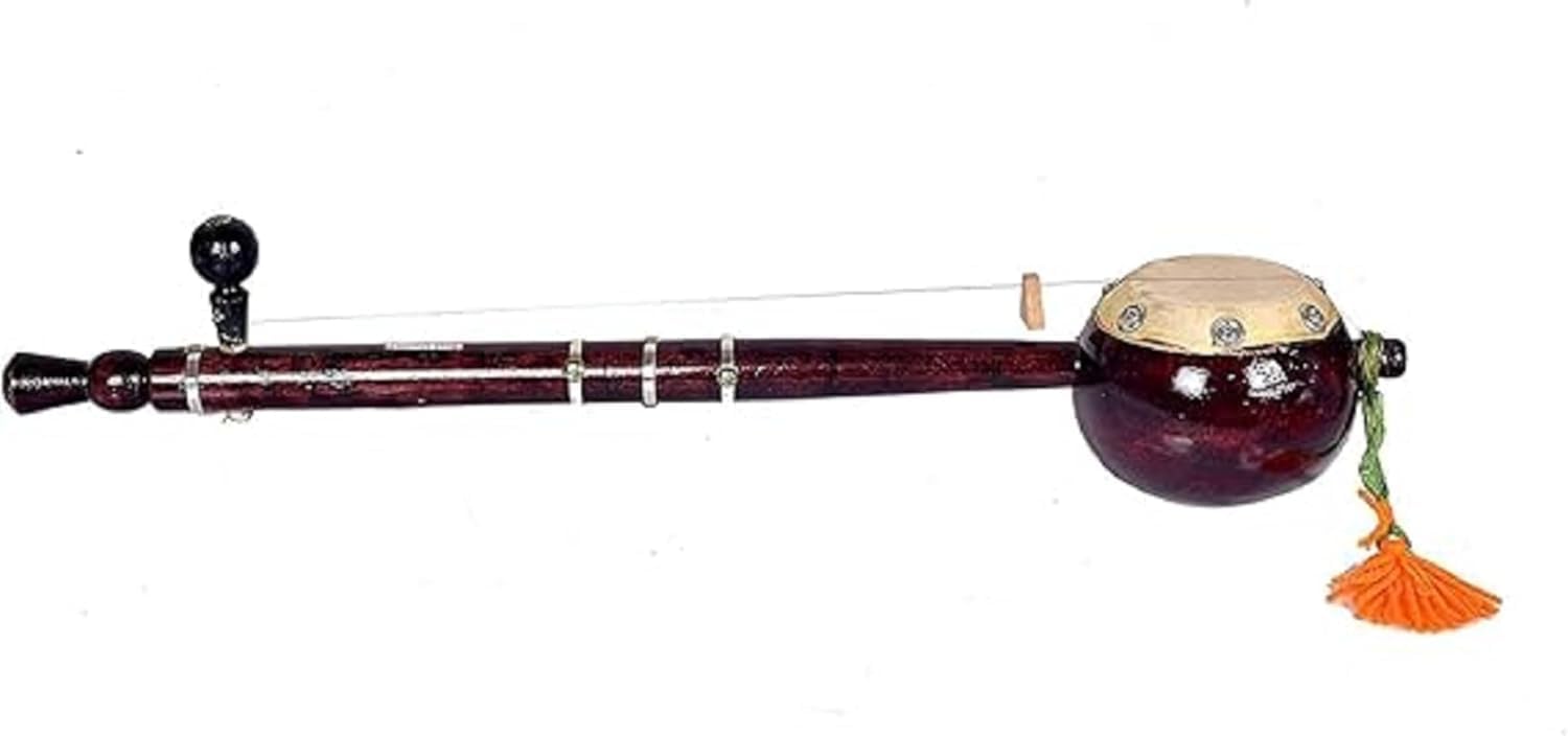 Iktara indien fait à la main en bois (Tumbi) – Pièce d'exposition d'instruments de musique folkloriques traditionnels et jouant de la musique