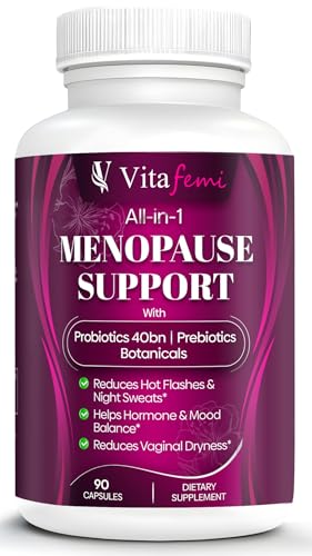 Image of Best Rated Highly Effective Menopause Support, Menopause Probiotics, Hot Flashes, Night Sweats, Hormone Balance, Mood Swings, DIM, Black Cohosh, Dong Quai, 40Bn CFU