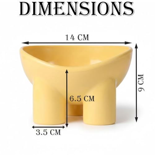 Image of Cature Elevated Cat Feeding Bowl | Raised Tilted Food & Water Bowl for Cats | Anti-Vomiting, Neck Protection Design | Durable Pet Feeding Dish (Color May Vary)