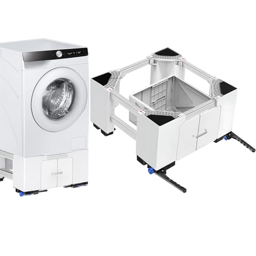 NIUXX Universel Support pour Lave-Linge avec Tiroir et Roulettes, Fonction Anti-Vibration...