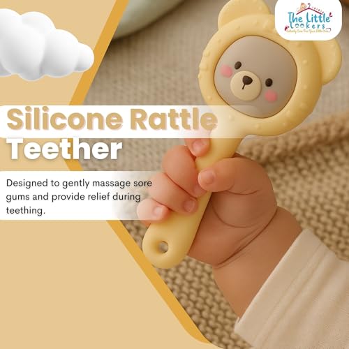 Image of THE LITTLE LOOKERS Teether for Baby | Musical Rattle Teethers for 3 to 24 Months | Silicone Rattle Teether | BPA-Free for Easy Teething | Jhunjuna, Baby Feeding Toys (Yellow)