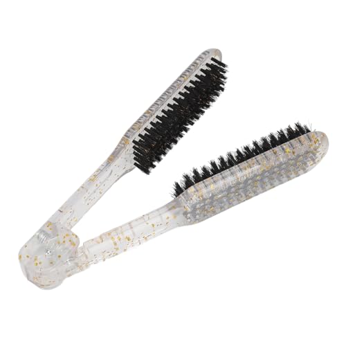 Plancha para el cabello Asixxsix con peine cepillo de doble cara, diseño hueco y transpirable para secado rápido, cepillo alisador con mango ergonómico y propiedades antiestáticas para uso profesional miniatura 2