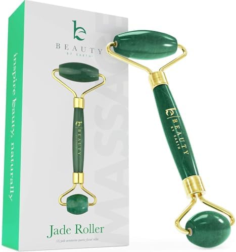 Beauty by Earth Jade Roller for Face - Smoothes Fine Lines & Wrinkles