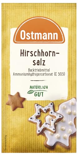 Ostmann Gewürze - Hirschhornsalz | Stark wirkendes Backtriebmittel für Flachgebäck wie Plätzchen oder Lebkuchen | 15 g im Beutel