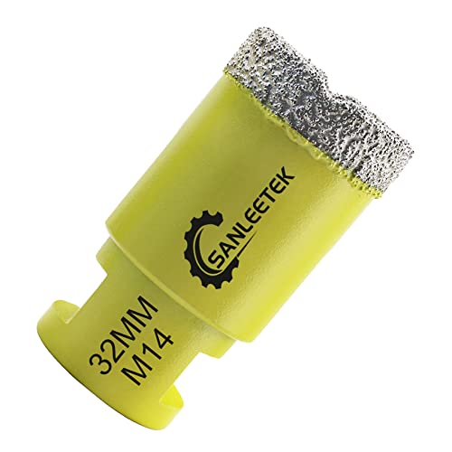 Broca de Diamante 32mm Sierra Perforadora de Diamante para Cerámica Porcelana Mármol Granito M14 Rosca SANLEETEK