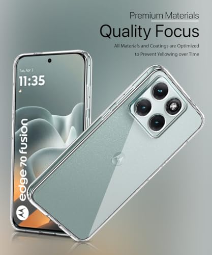 Image of WOW IMAGINE Transparent Back Cover Case for Motorola Moto Edge 70 Fusion 5G | Raised Bumps for Full Device & Camera Protection Shockproof TPU Silicone Back Case Mobile Cover - Transparent