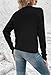 Pink Queen Women's Cute Comfy V Neck Long Sleeve Pullover Sweater Tops Casual Twist Crisscross Asymetric Hem Wrap Cropped Sweater Jumpers Black L