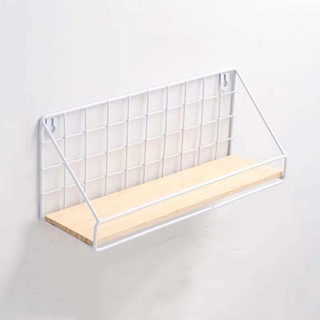 JSEIAJB Wooden&Iron Wall Shelf Organizer Holder Kitchen Supplies Hanging Storage Cabinet Organizer For Home/Bathroom(Onecolor)