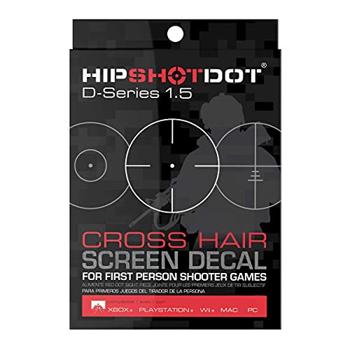 Image of HipShotDot D-Series Milspec Pack - Reusable Transparent Aim Sight Assist TV Decals - Gaming Television or Monitor Decal for FPS Video Games Compatible with PC, Xbox & PlayStation (1.5 Red)
