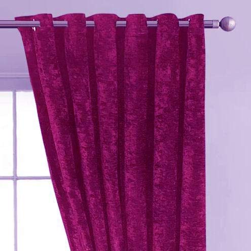 Image of Velvet Solid Grommet Long Door Curtain, Long Door 5 Feet, Magenta, Pack of 2