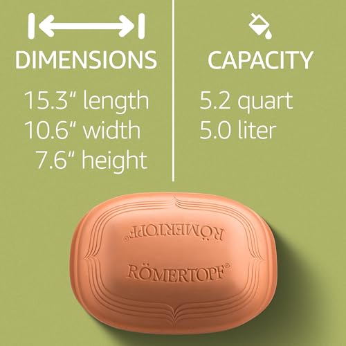Romertopf-Clay-Roaster-Modern-Look-Non-Stick-Dutch-Oven-Healthy-Clay-Pot-Cooking-Clay-Baker-Versatile-Cooking-Vessel-52-Quarts-5-Liters-for-up-to-6-people