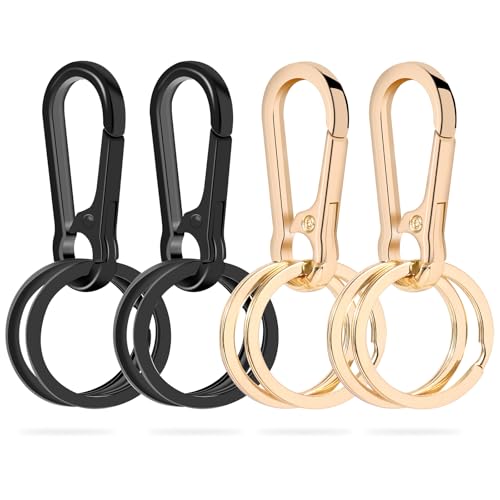 DMENER 4PCS Metal Keychain Clip Hook Keychain Keyring Key Chain Ring Clip Holder for Car Keys Women Men