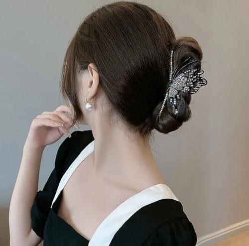 Image of Trendy Matt Black Clutcher For Women | Stylish Hair Claws For Girls | Trendy Alloy Metal Clips | Premium & Fashionable Girls Hairs Clutch / Accessories Suitable In Various Occasions |Pack Of 1