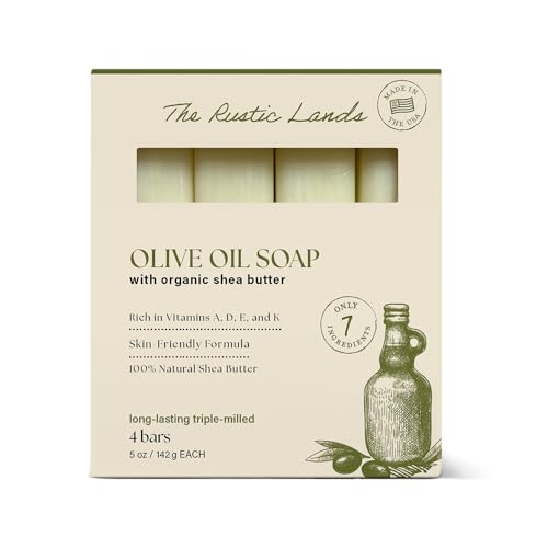 PROVENCE ESSENTIALS THE RUSTIC LANDS Natural Soap Bars Set of 4 - Made in the USA Soap for Sensitive...