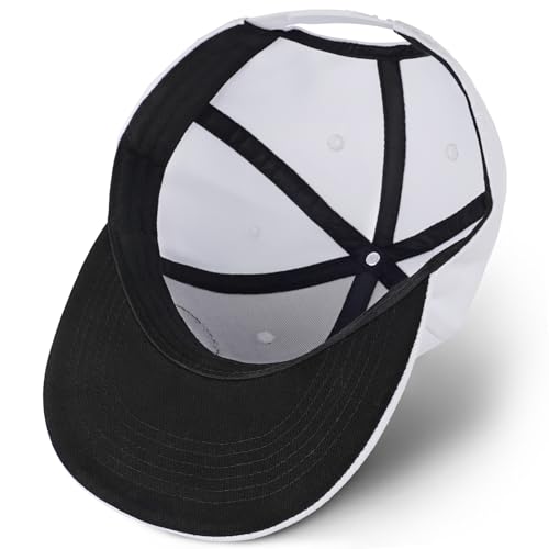 Image of Flat Brim Hats for Men - Gothic Style Skull Hat Leather Pattern - Hip-Hop Snapback Hat Skeleton Hats for Men