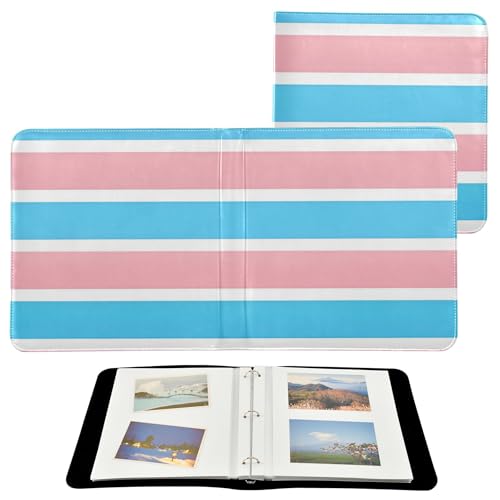 Álbumes de fotos con encuadernación anillada, cuero sintético PU, diseño personalizado con bandera de orgullo transgénero y sexual, 20 páginas adhesivas, tamaño 11.8" x 11.2" x 1.5" miniatura 2