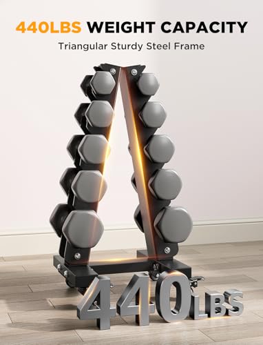 Image of YOLEO Dumbbell Rack, Adjustable & Compact Weight Rack for Dumbbell, Kettlebell, Barbell, Heavy Duty Weight Storage Organizer, Space-Saving Dumbbell Storage Stand Holder for Home Gym - 1100LBS Capacity (Rack Only)
