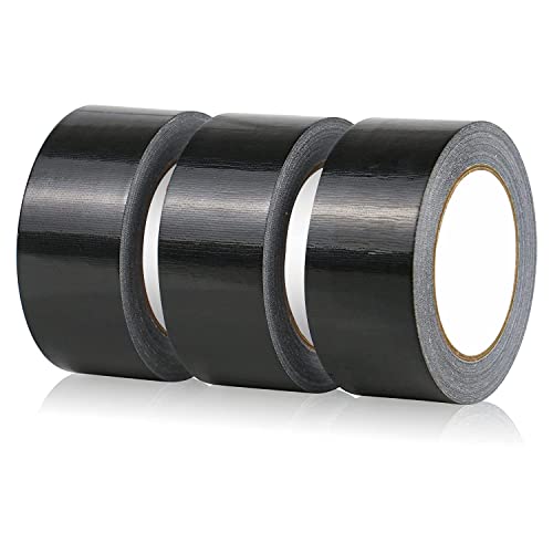 Gaffer Tape Black- 48mm x 45m (Pack of 3) - Strong Duct Tape Heav...
