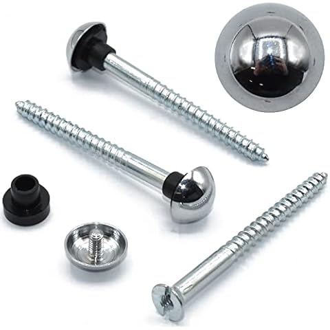 12 Pack Chrome Mirror Screws with Caps Cover