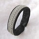 rentierleder jacke  Traditionelles Rentierleder Sami Lappland Armband mit Silber Zinnfaden auf Rentierleder Modell 5B