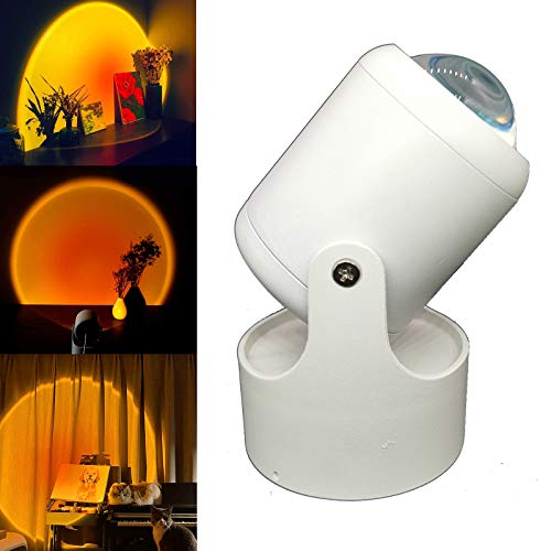Sunset Lamp, Sunset Projection Lamp,Romantic Sunset Projector Night Light for Photography/Selfie/Home/Living Room/Bedroom Decor, USB Charging